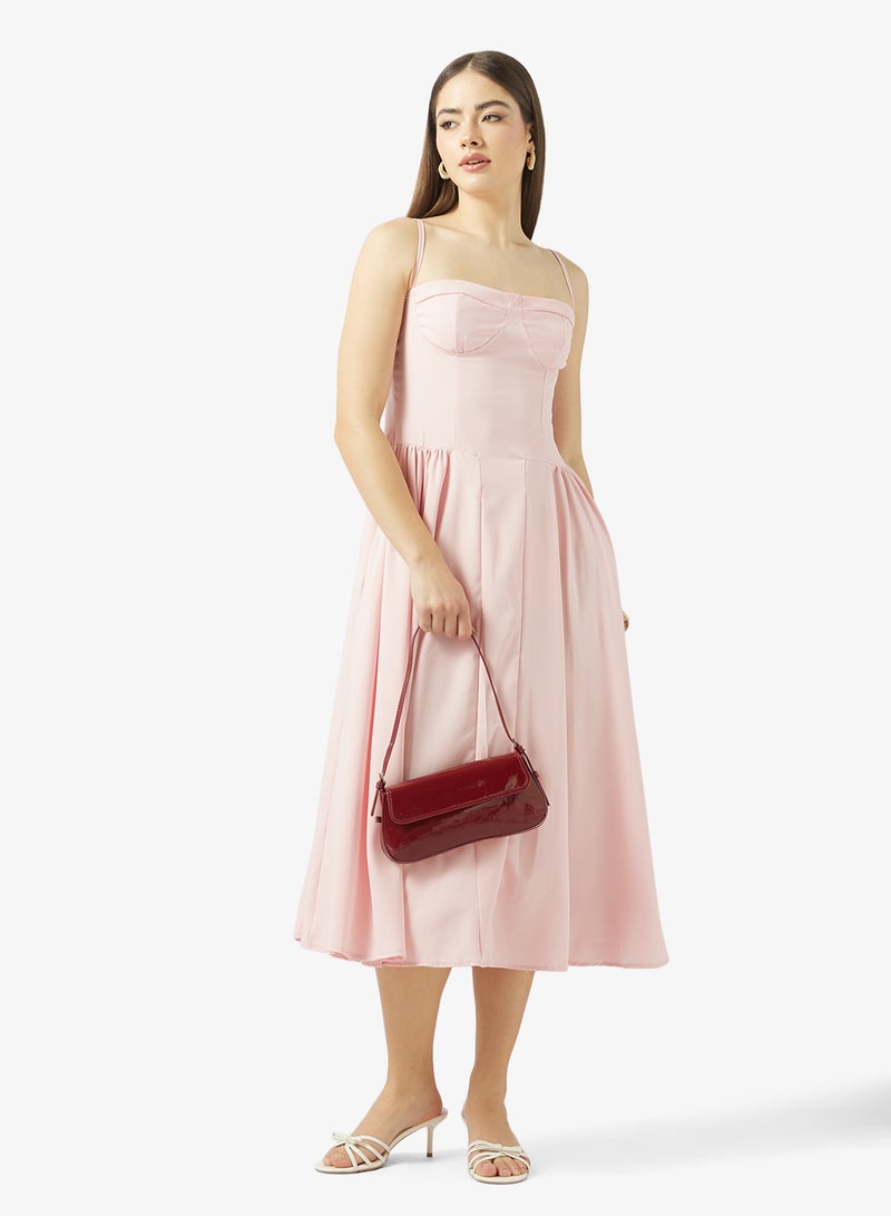 جينجر فستان بتصميم أميرة بياقة على شكل قلب ورباط - Image 4